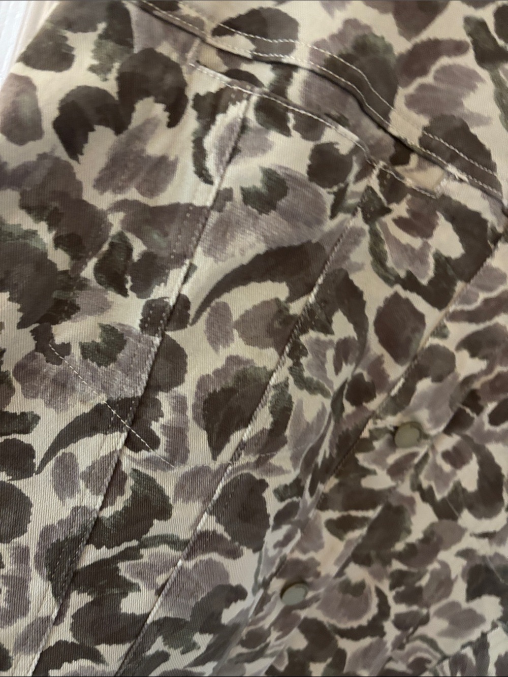 NWT Democracy Green/Beige/Brown Camo Inspired Jean Jacket SZ XL - Picture 5 of 16